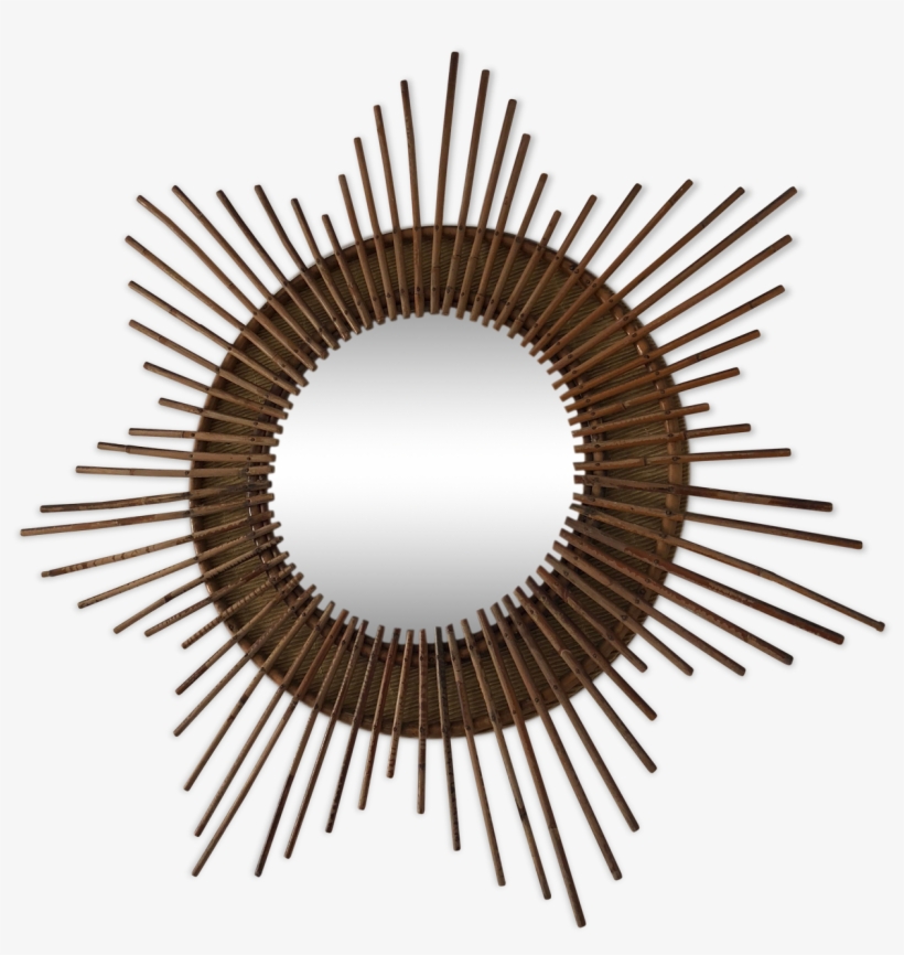 Sun Mirror Rattan Star 70x70cm Vintage - Graphic Timer, transparent png