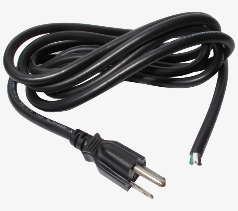 Power, 16 Awg, 3 Conductor, Black Image - Bare End Power Cord, transparent png