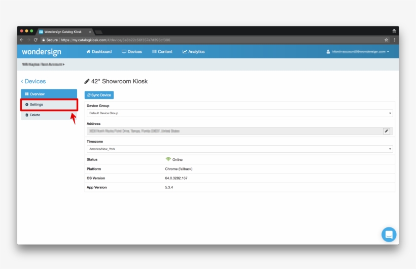 On The Device Details Page, Select Settings From The - Portable Network Graphics, transparent png