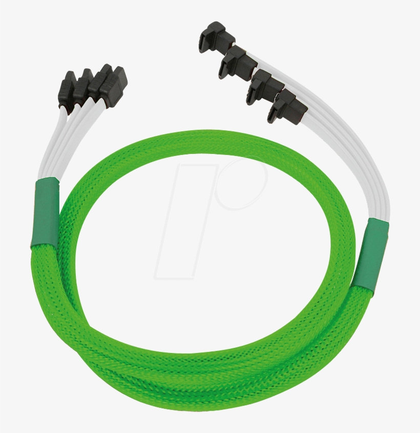 Sata 6gb/s 4 Way Cable Angled, Neon Green Nanoxia Nxs6gscng - Nanoxia Sata 6 Gb / S, 4-angled, Cable Adapter/cable, transparent png
