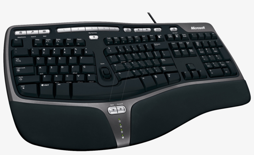 Keyboard Usb Black Ergonomic Microsoft - Usb Ergonomic Keyboard, transparent png