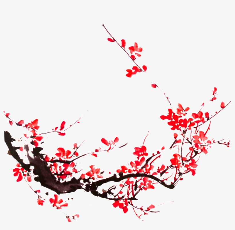Ink Painted Effect Flower Element - Decorative Laptop Decal - Lee's Collection Traditional, transparent png