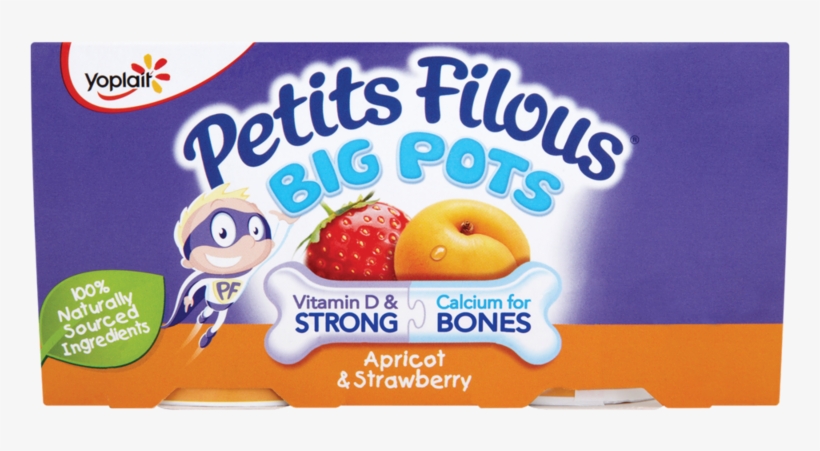 Yoplait Petits Filous Big Pots Apricot Strawberry 4 - Petits Filous Big Pots, transparent png