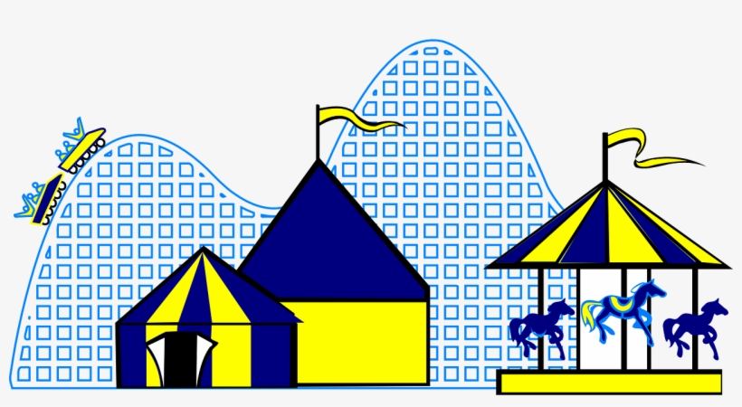Rollercoaster Clipart Carnival - Carnival Rides Clipart, transparent png