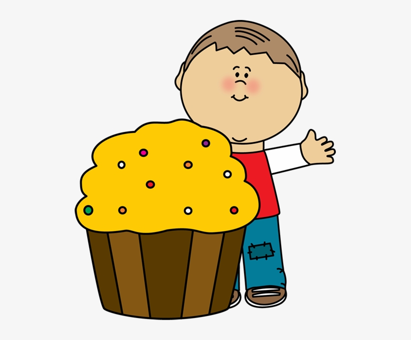 Boy With Cupcake Clipart, transparent png