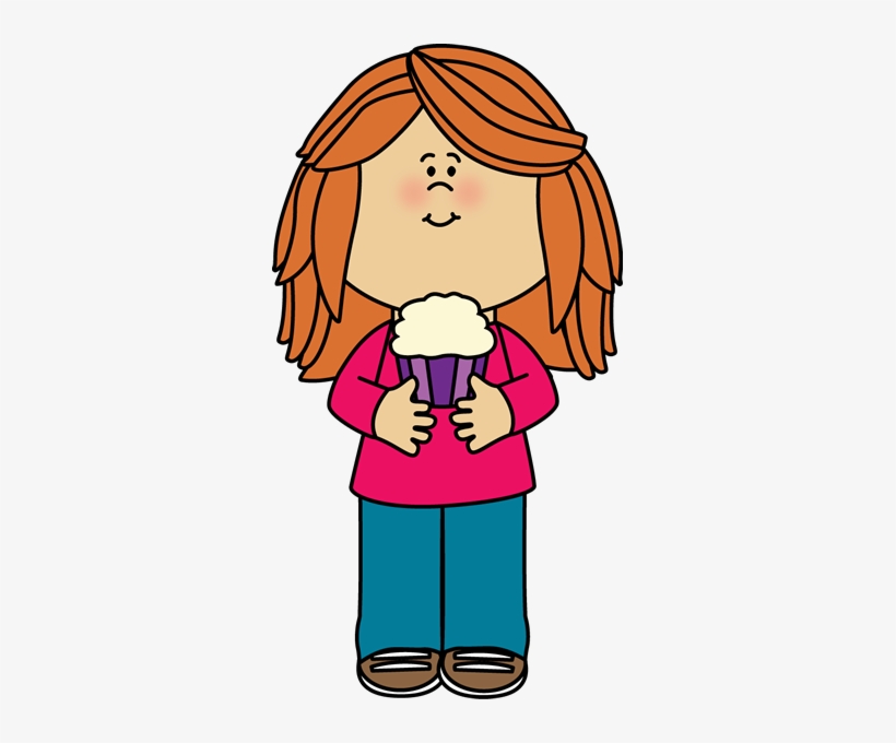 Girl Holding A Cupcake - Clip Art Girl, transparent png