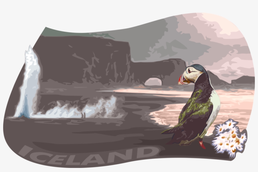 Vector Illustration Of Iceland With Pelagic Seabird - Illustration, transparent png