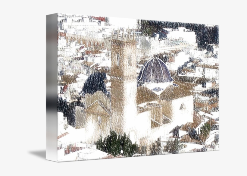 Pen And Ink Of A Church In A Town By Les Morris Clip - Ink, transparent png