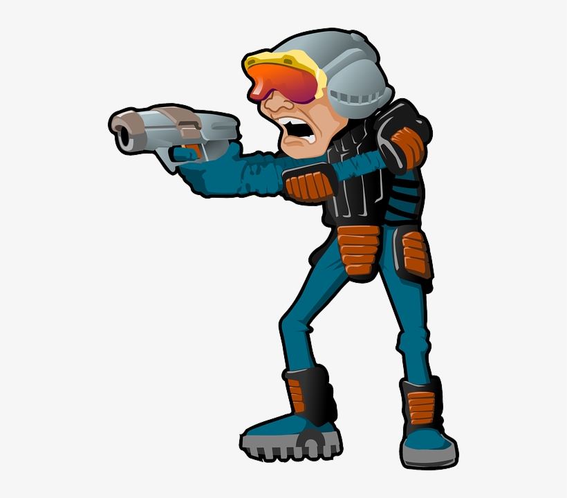 Man, Gun, Helmet, Police, Weapon, Futuristic, Cyber - Space Police Png, transparent png