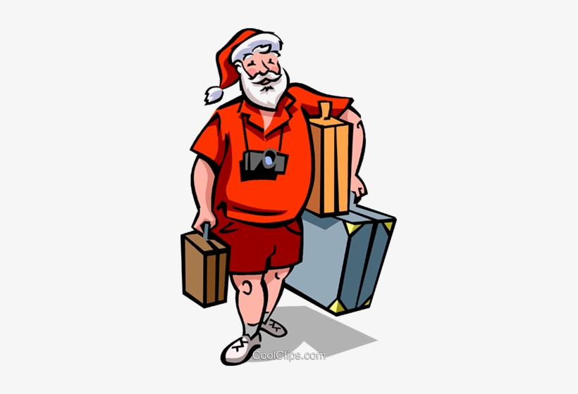 Santa Going On Vacation - Santa Vacation Png, transparent png
