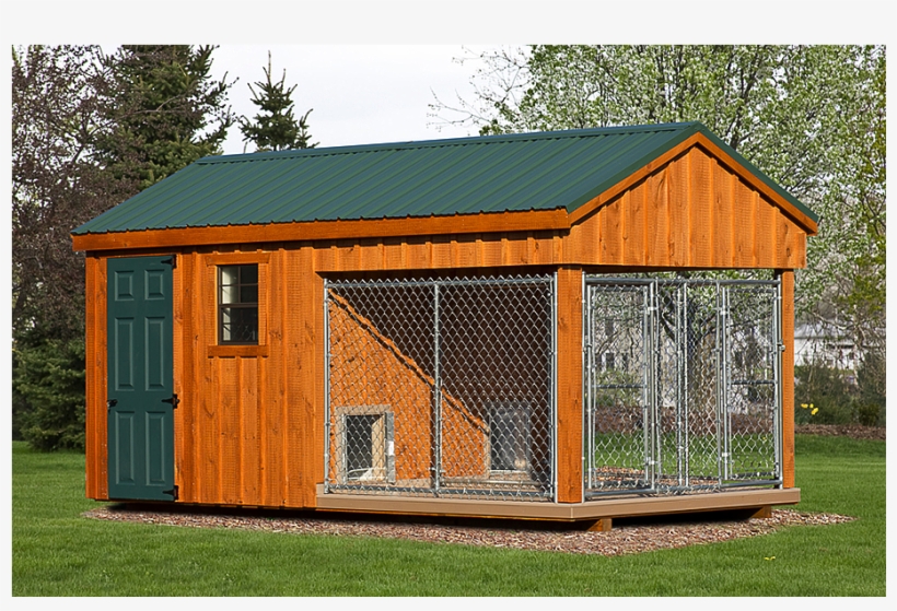 Traditional 2 Box Kennel - Bih Pet Structures 8 X 16 Ft Amish Made Large 2 Run, transparent png