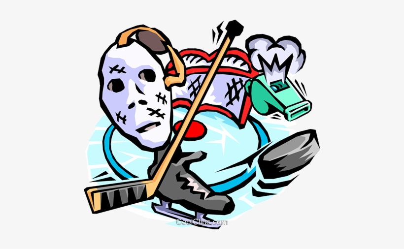 Hockey, Goalie Mask, Stick, Whistle Royalty Free Vector - Hockey Pool Clipart, transparent png