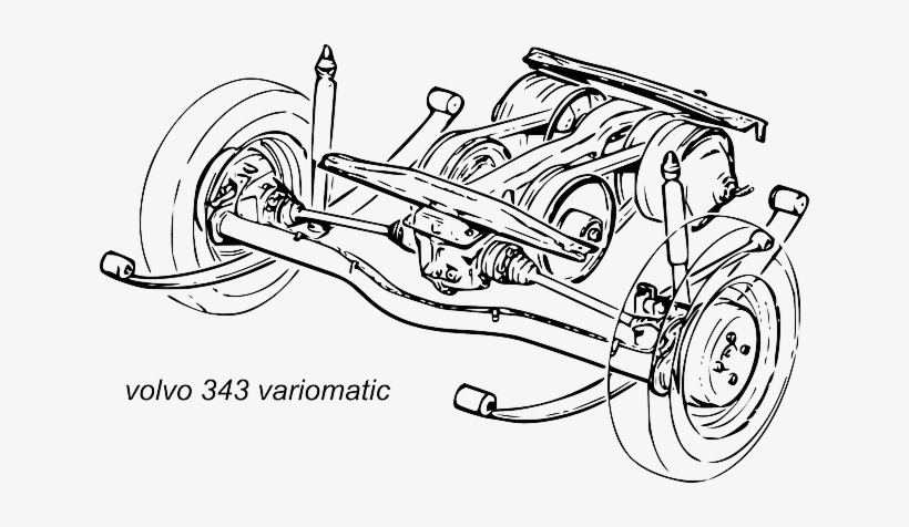 Outline, Design, Car, Vehicle, Mechanical, Volvo - La Suspensión Con Ballestas Delanteras, transparent png