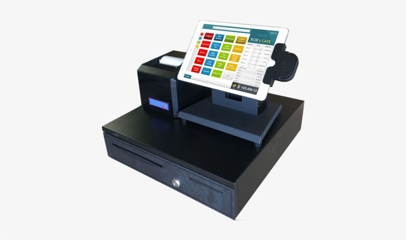 Cash Drawer, Printer, Ipad Stand, 2x Charger Cables - Blog, transparent png