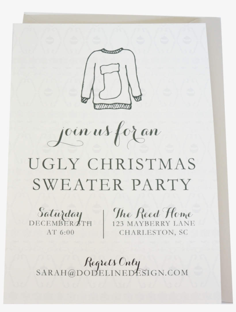 Ugly Sweater Party Invitation Holiday Christmas Party - Christmas Jumper, transparent png