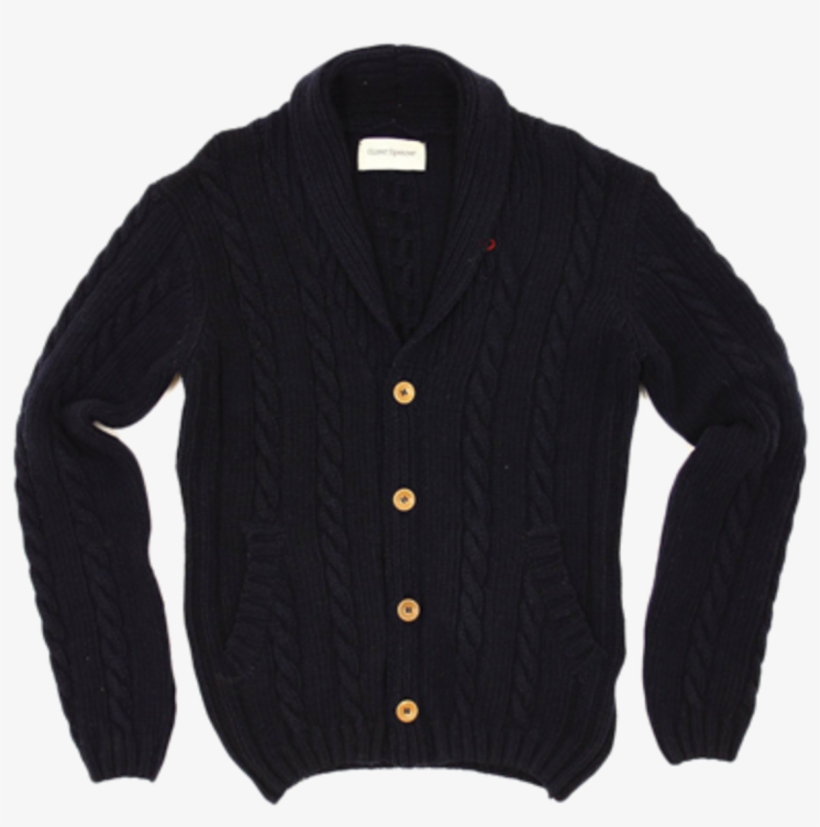Oliver Spencer Navy Cable 122910 - Dress Shirt, transparent png