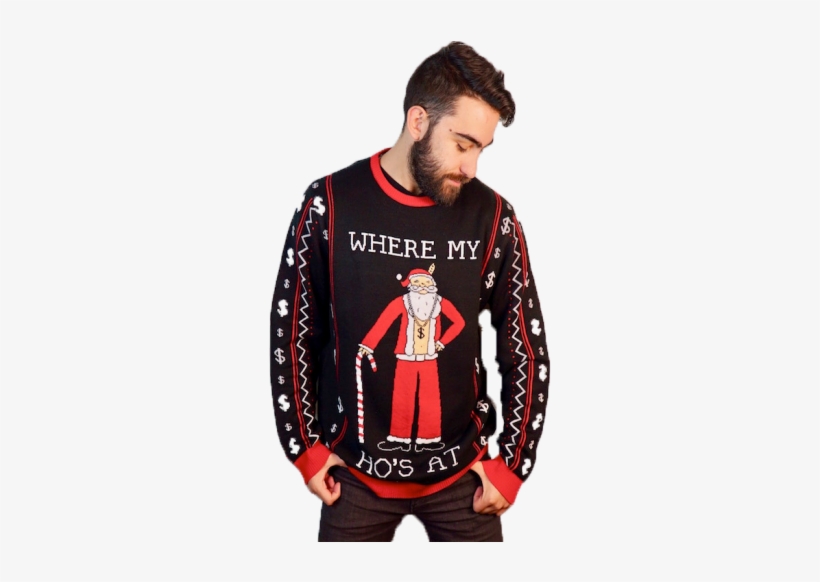 Men's Where My Ho's At Ugly Sweater - Christmas Jumper, transparent png