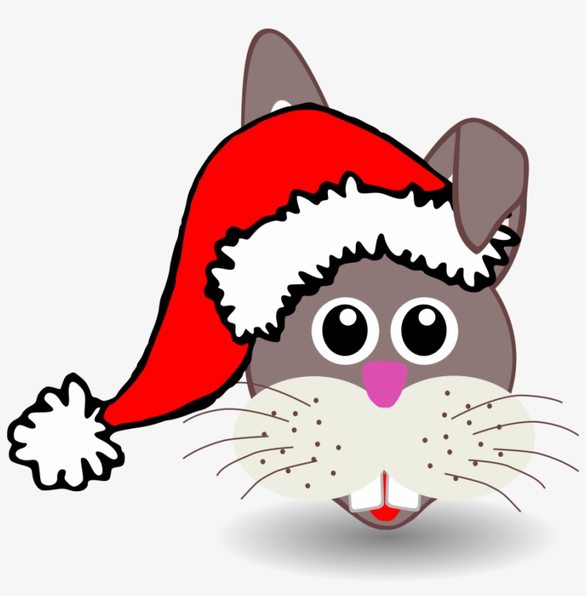 How To Set Use Funny Bunny Face With Santa Claus Hat 900x873 Png Download Pngkit