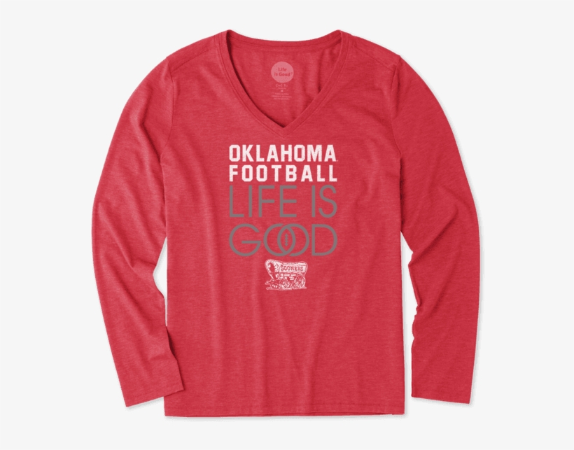 Women's Oklahoma Sooners Infinity Football Long Sleeve - University Of Oklahoma Women's Shirt, transparent png