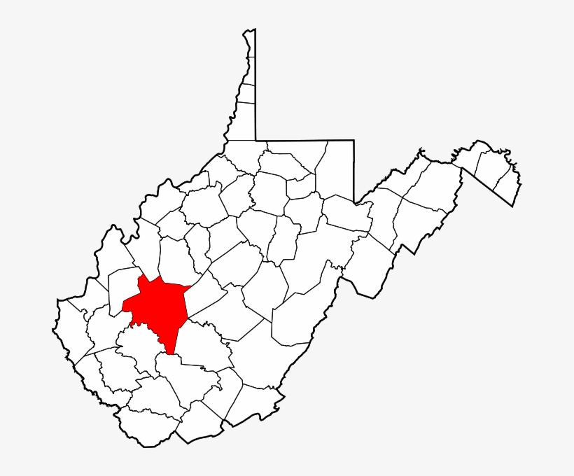 Map Of West Virginia Highlighting Kanawha County County Wv 672x600