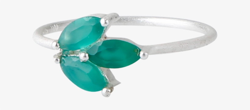 Flower Ring In Sterling Silver With Beautiful Green - Silver, transparent png