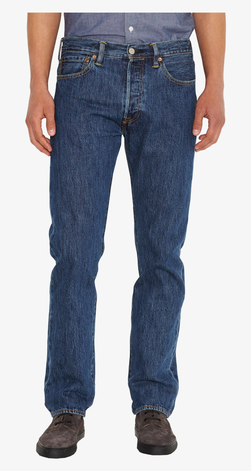 Levi's 501 Jeans Stonewash Mittelblau Frontansicht, transparent png