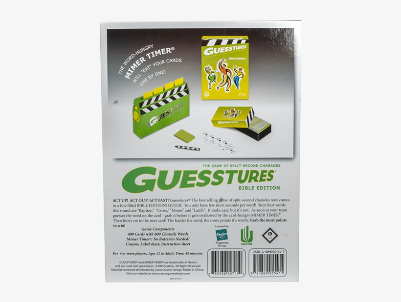 Guesstures Back Ptl - Guesstures Bible Edition Game, transparent png