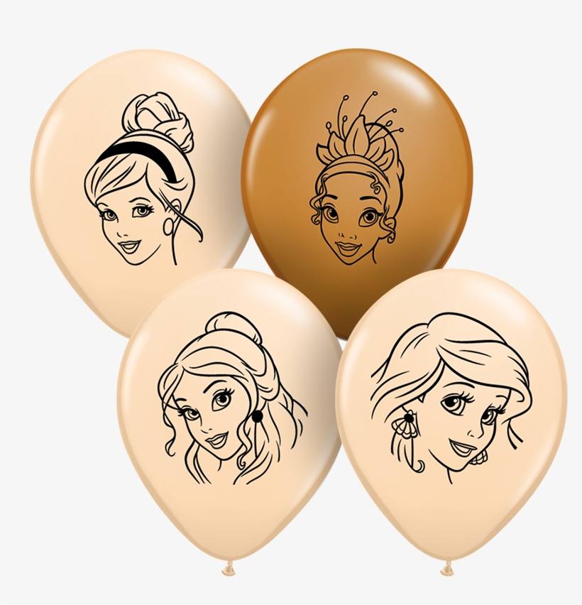 6 Inch Disney Princess Heart Shaped Latex Balloons, transparent png