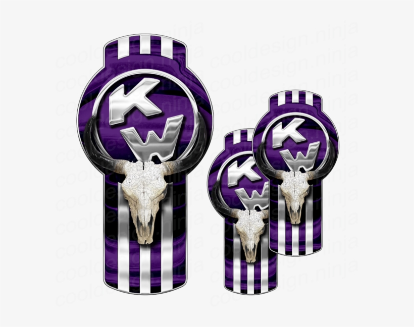 3-pack Of Purple Kenworth Bull Skull Emblem Skins - Kw Emblem, transparent png