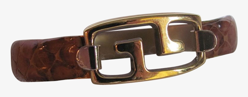 1970's Givenchy Logo Genuine Natural Snakeskin Snap - Belt, transparent png