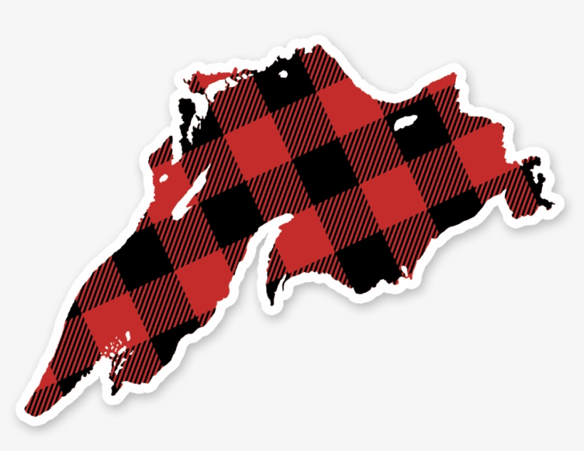 Plaid Lake Superior Sticker - Great Lakes, transparent png