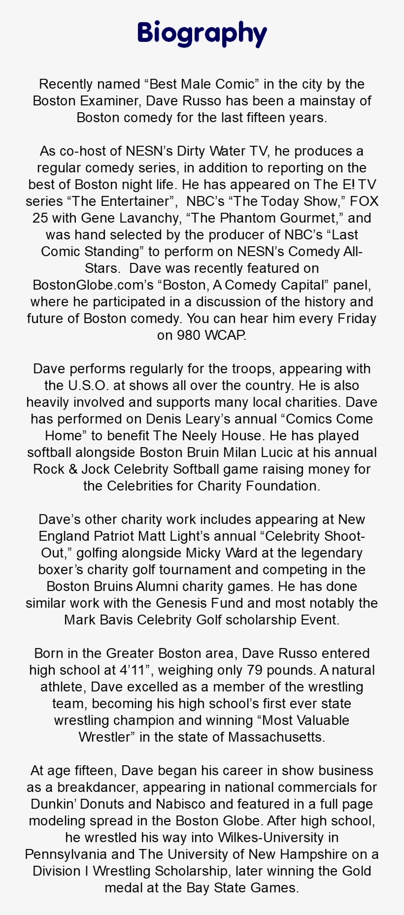 Biography Recently Named “best Male Comic” In The City - Boston, transparent png