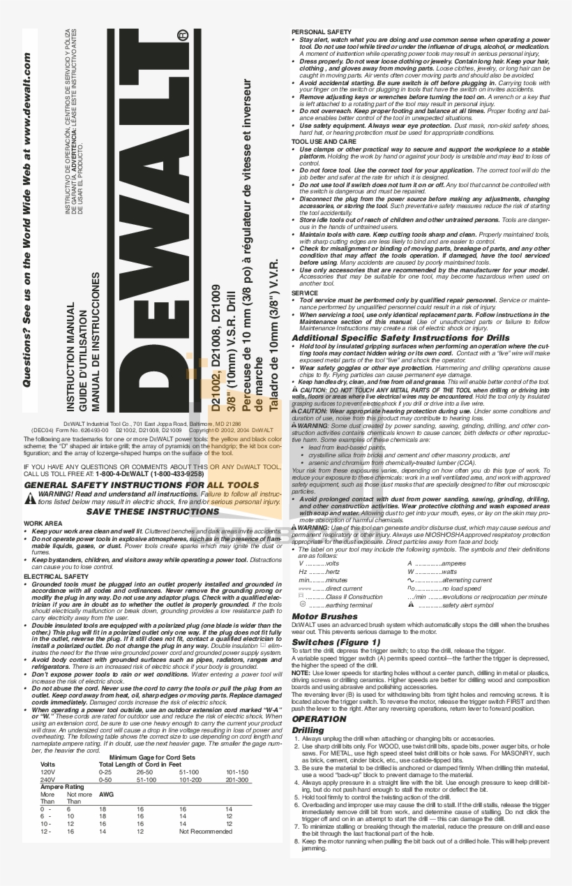 Pdf For Dewalt Other D21009 Drills Manual - Dewalt Electrical Licensing Exam Guide: Based, transparent png