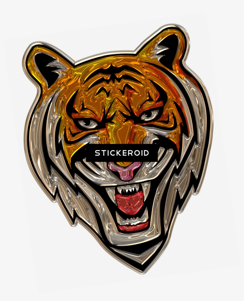 Tiger Head Plastic Art - Metallic Tiger Portrait Iphone 6/6s Tough Case, transparent png