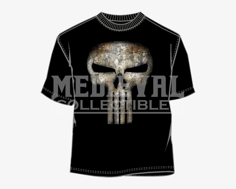 Decaying Skull Punisher Logo T-shirt - T Shirt, transparent png