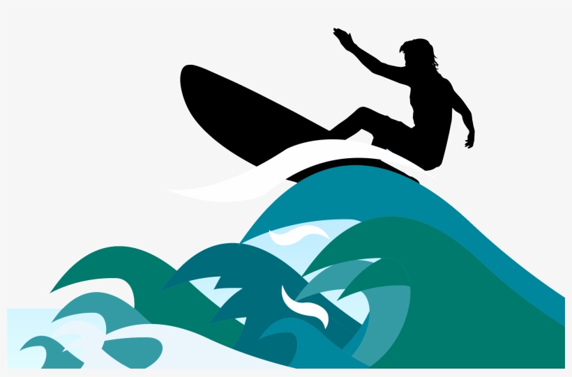 Surfing Surfboard Clip Art - Surfing A Wave Clipart, transparent png
