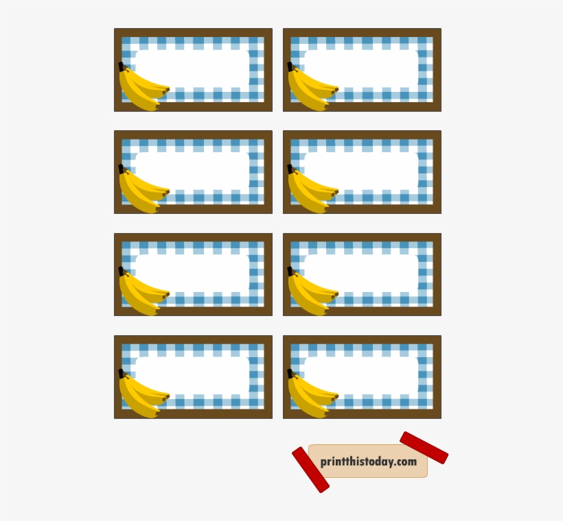 Jar Labels Featuring Bananas - Label, transparent png