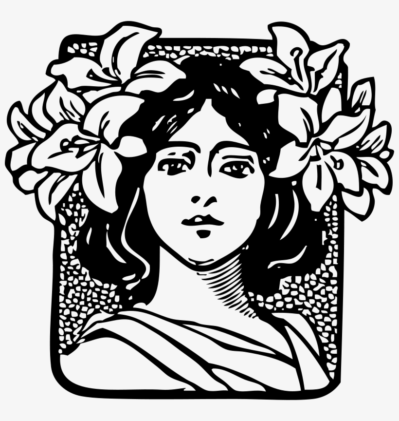 Free Flowers In Her Hair - Ex Libris Art Nouveau, transparent png