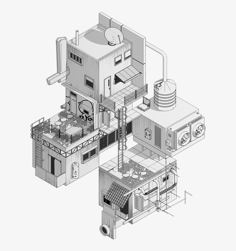 Png Black And White Stock House Ubisafe Unbuilt Material - Surrealism, transparent png