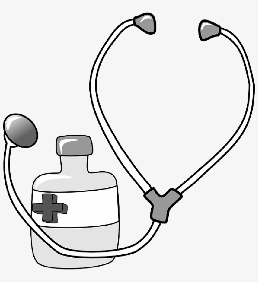 Red, Black, Outline, Cross, Drawing, Doctor, Nurse - Stethoscope Clipart Gif, transparent png