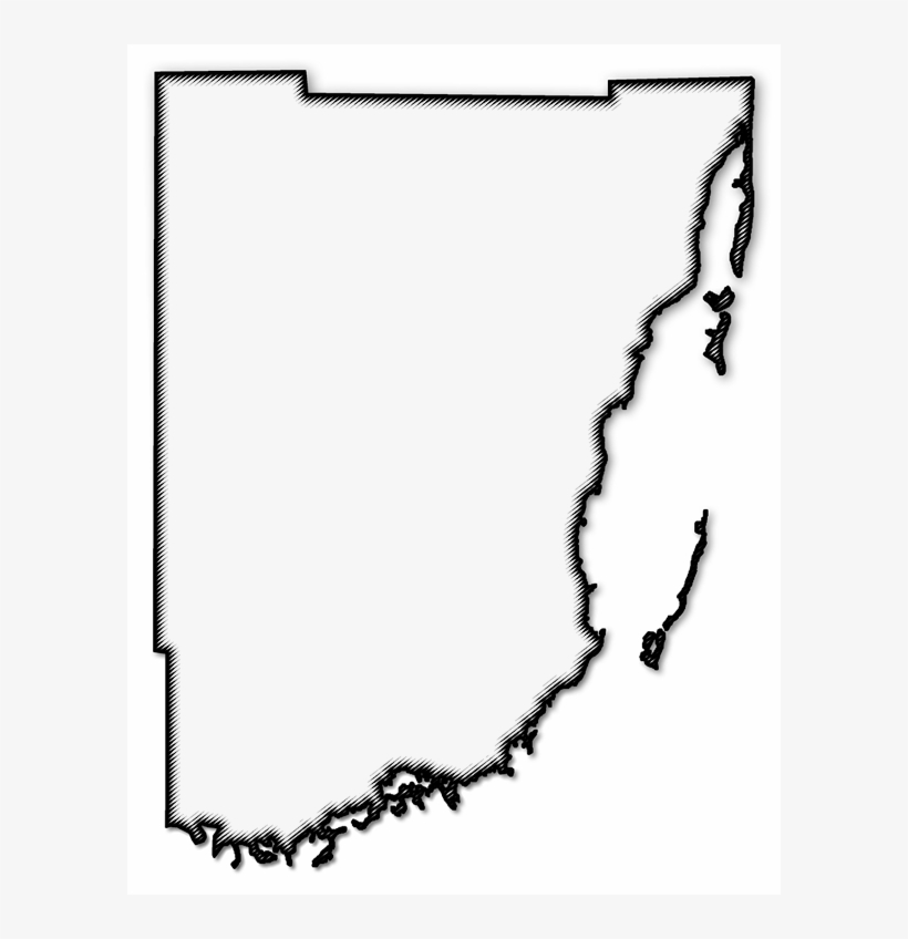 A Map Of Miami Dade With A Black Outline, Drop Shadow,, transparent png