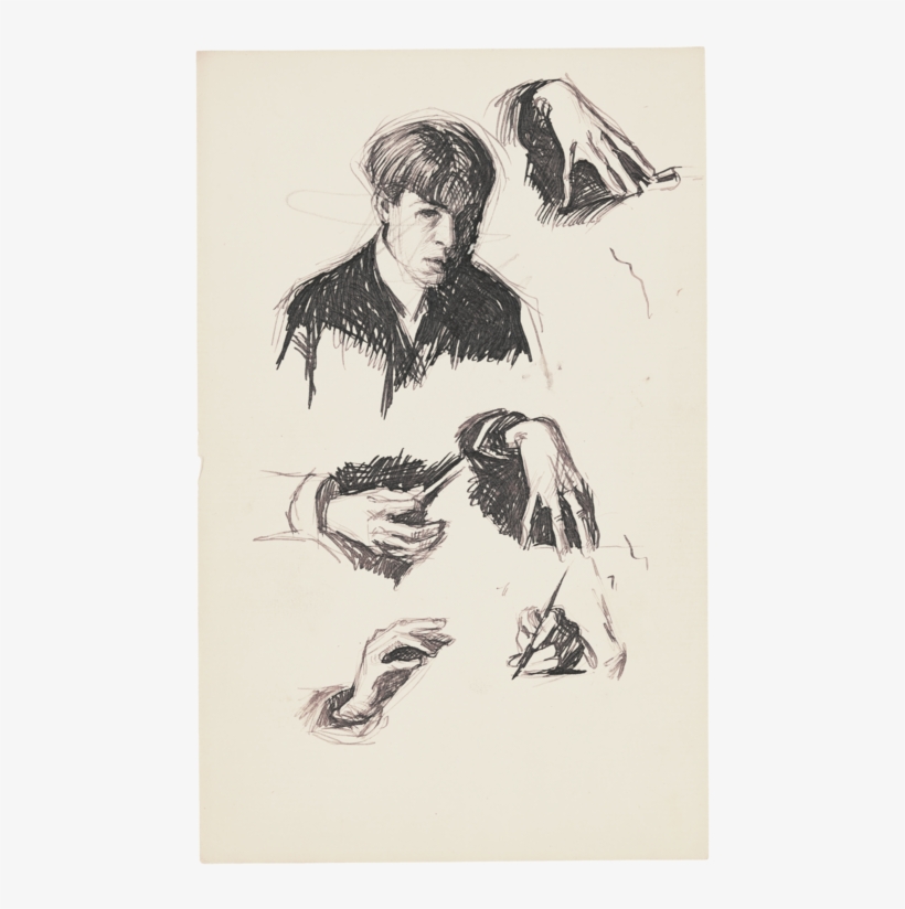 Sketch Of Hands And An Artist - Sketches By Edward Hopper, transparent png