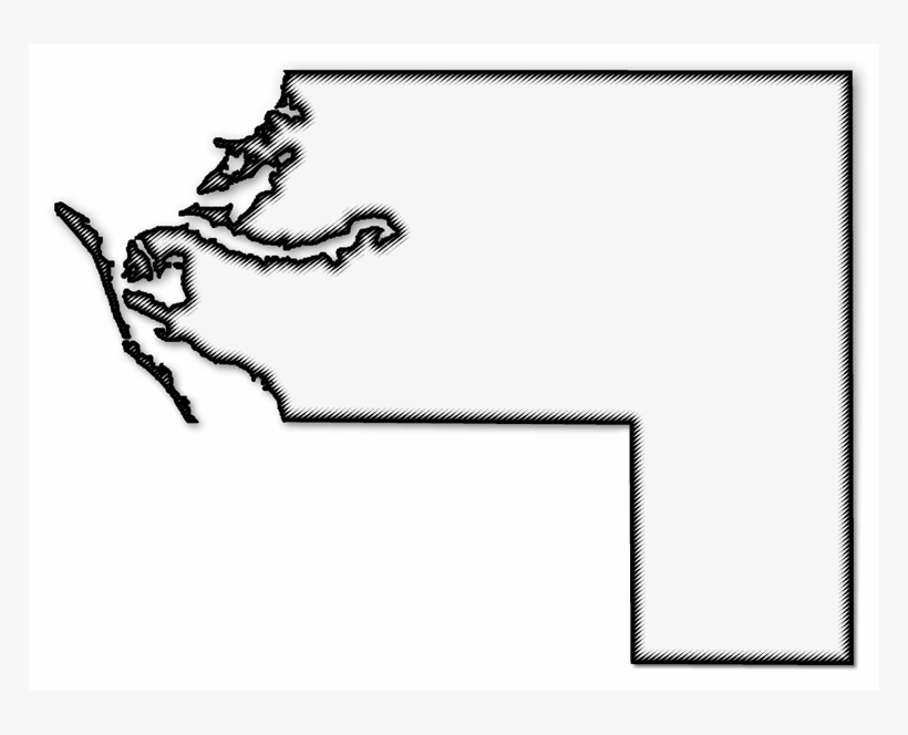 A Map Of Manatee With A Black Outline, Drop Shadow, - Illustration, transparent png