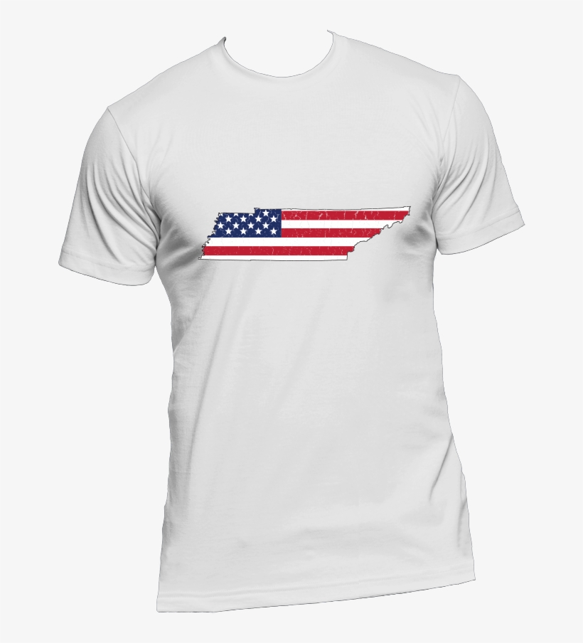 Tennessee Us Flag State Outline Mens Short Sleeve T-shirt, transparent png