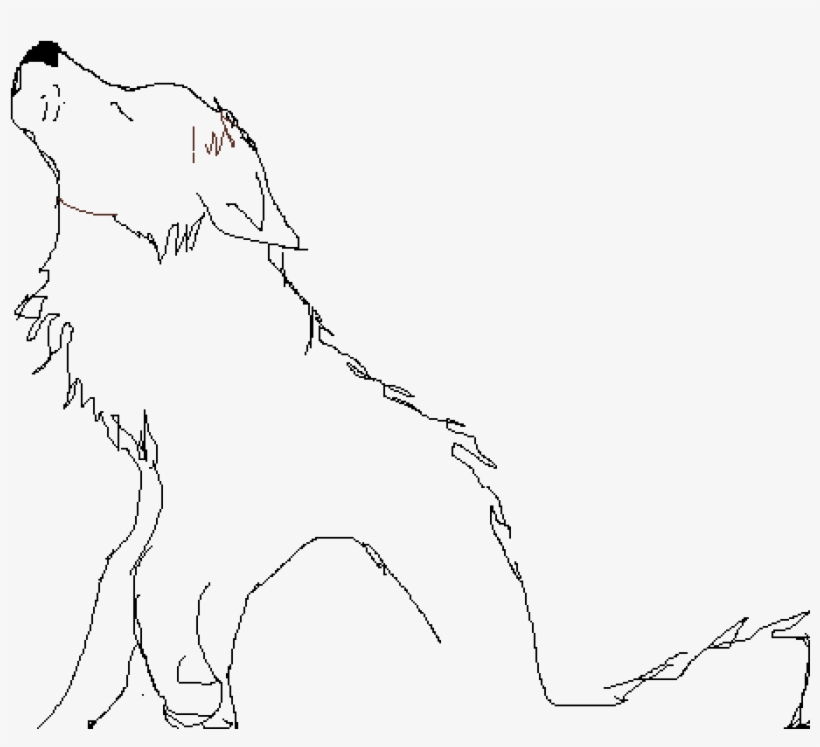 Wolf Outline Colour In If Want - Wolf, transparent png
