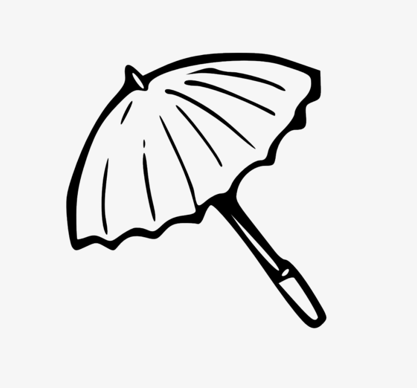 Umbrella Outline Black White Line Art Coloring Book - Line Art Of Umbrella, transparent png
