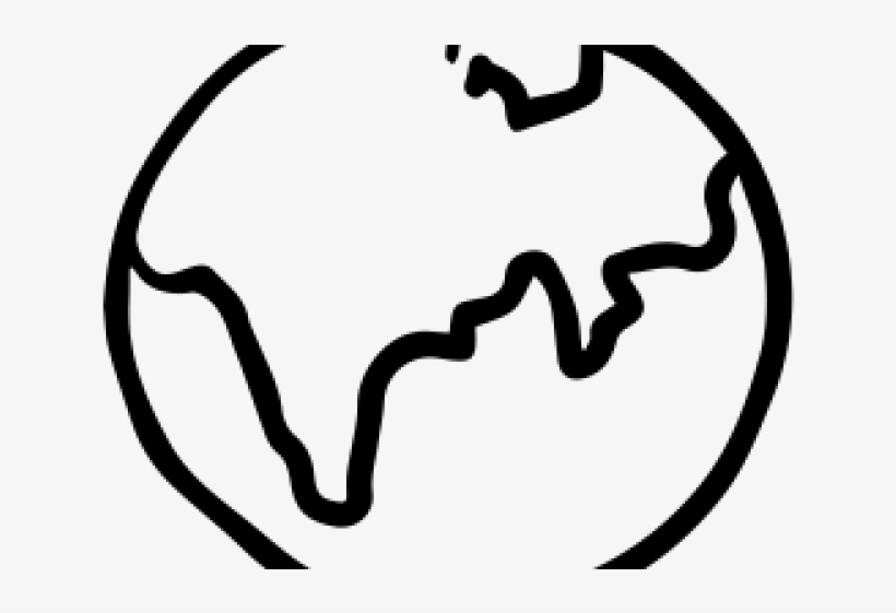 Drawn Earth Globe Icon - Earth Black And White .png, transparent png