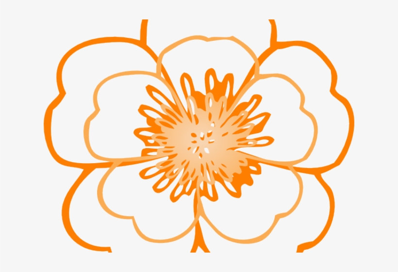 Orange Flower Clipart, transparent png