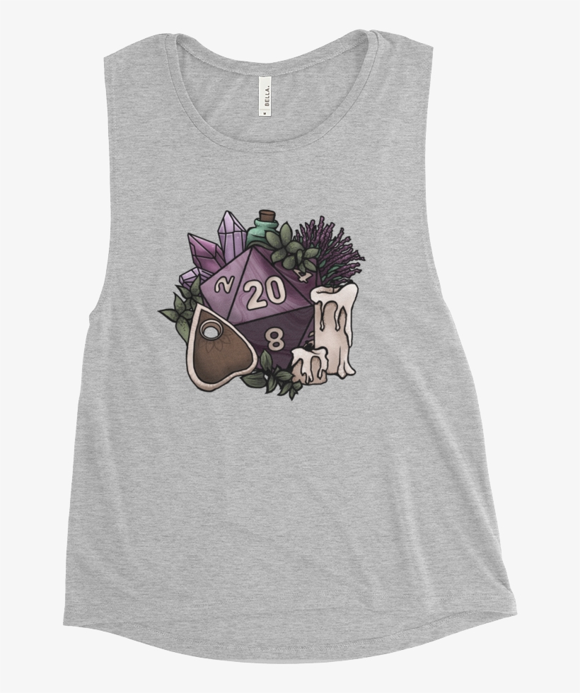 Witchy D20 Ladies' Muscle Tank, transparent png