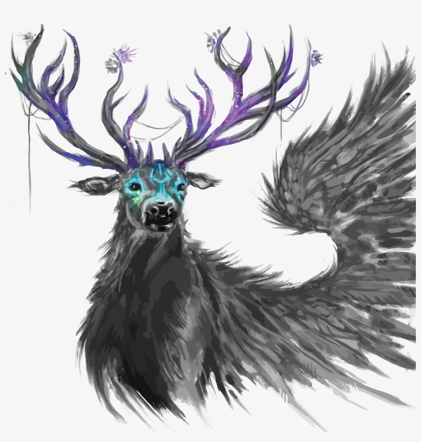Drawn Reindeer Reindeer Antler - Ciervos Pintados, transparent png